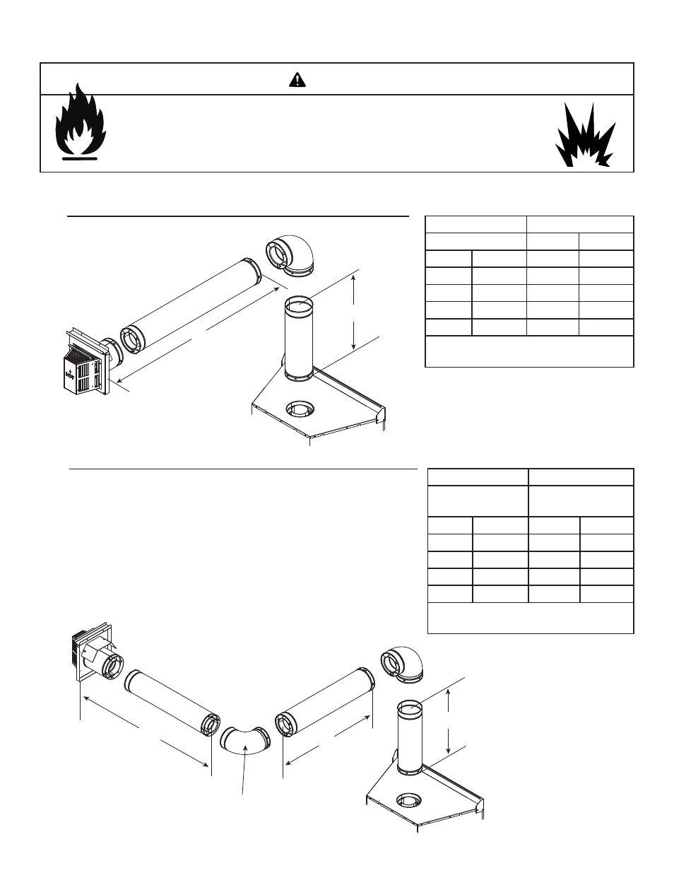 Warning, D. vent diagrams | Heat & Glo Fireplace Soho24B 2137-900 User Manual | Page 12 / 55