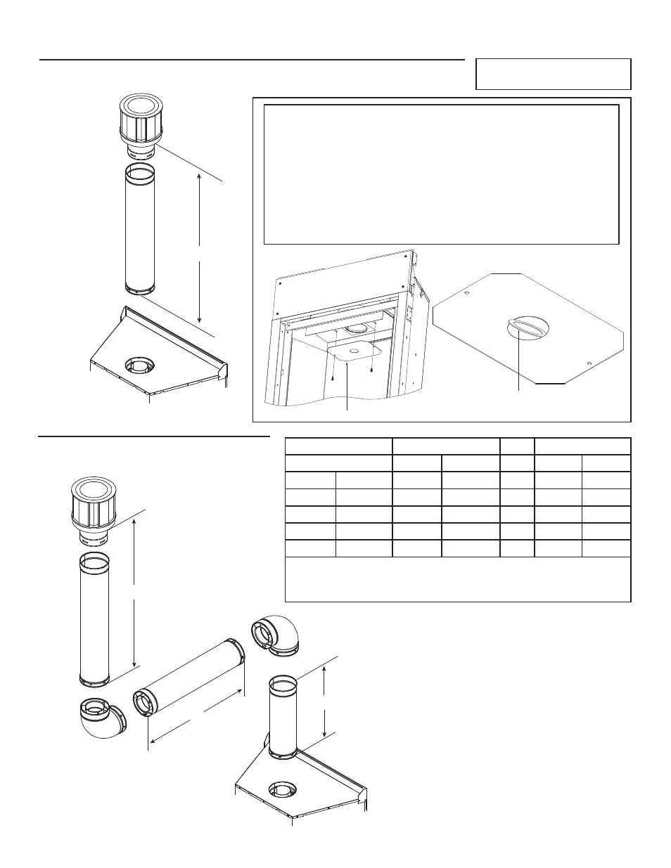 Top vent - vertical termination no elbow, Two elbows | Heat & Glo Fireplace Soho24B 2137-900 User Manual | Page 14 / 55