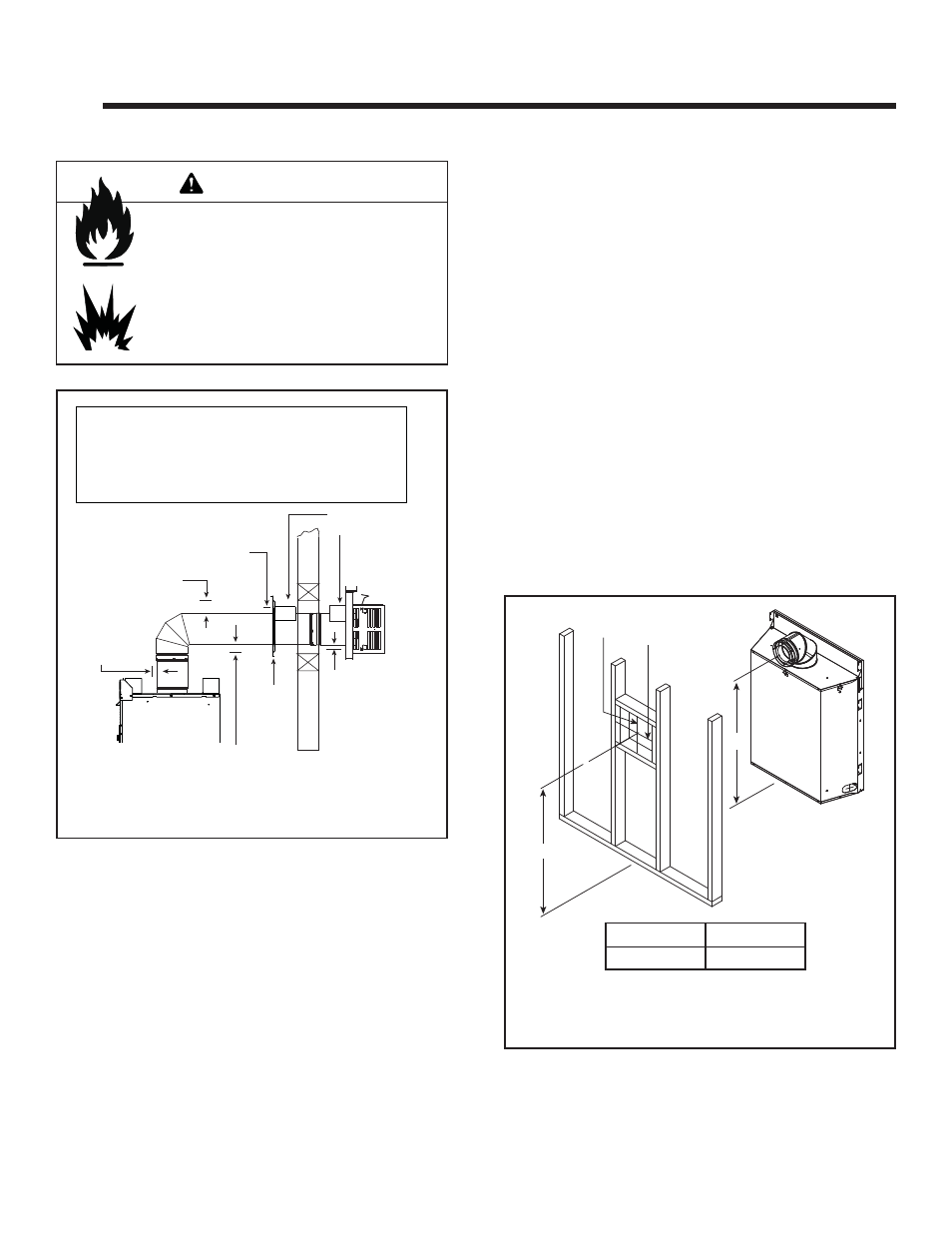 Warning, Vent clearances and framing | Heat & Glo Fireplace Soho24B 2137-900 User Manual | Page 16 / 55