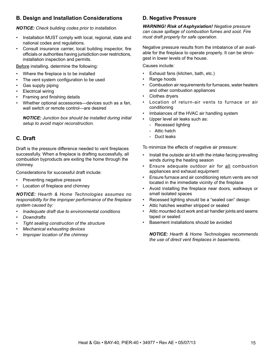 Heat & Glo Fireplace HEAT & GLO PIER-40 User Manual | Page 15 / 52