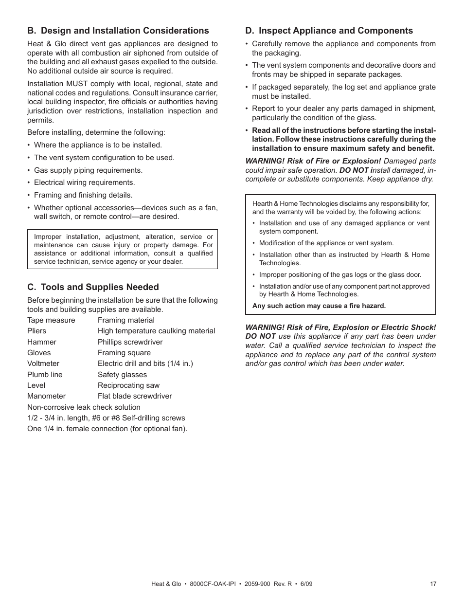 Heat & Glo Fireplace 8000CF-OAK-IPI User Manual | Page 17 / 58