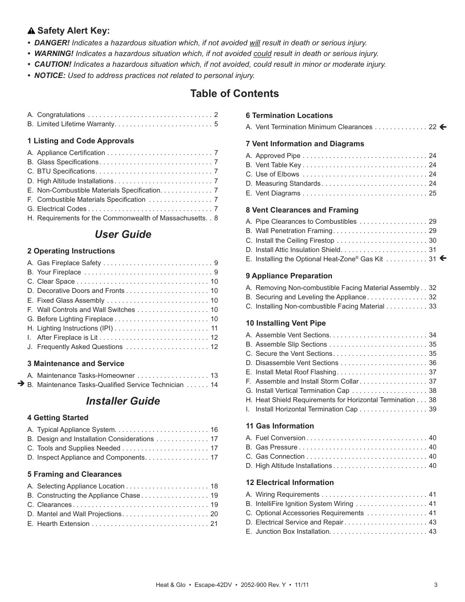 Heat & Glo Fireplace HEAT & GLO Escape-42DV User Manual | Page 3 / 61