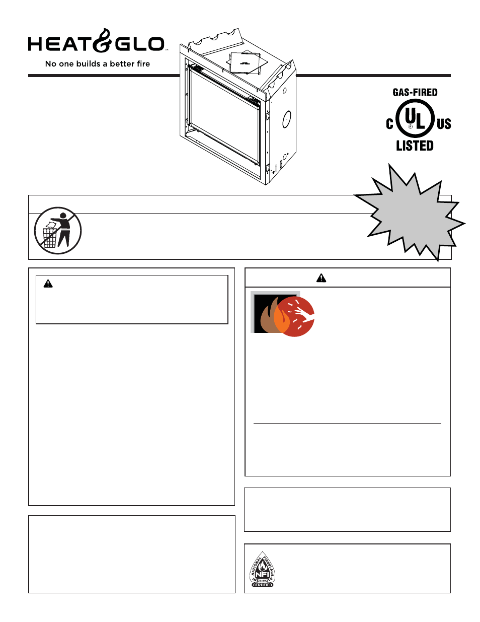 Heat & Glo Fireplace 6000GLX-IPILP-S/-R User Manual | 72 pages