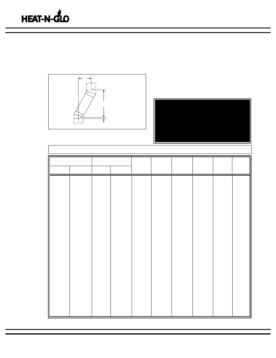 Warning, Table 1 | Heat & Glo Fireplace Heat-N-Glow Woodburning Fireplace BW36 User Manual | Page 12 / 24