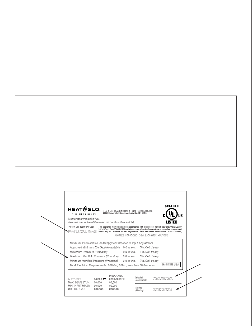 Listing label information/location, Homeowner reference information, Model number | Heat & Glo Fireplace SLR (COSMO) User Manual | Page 2 / 67