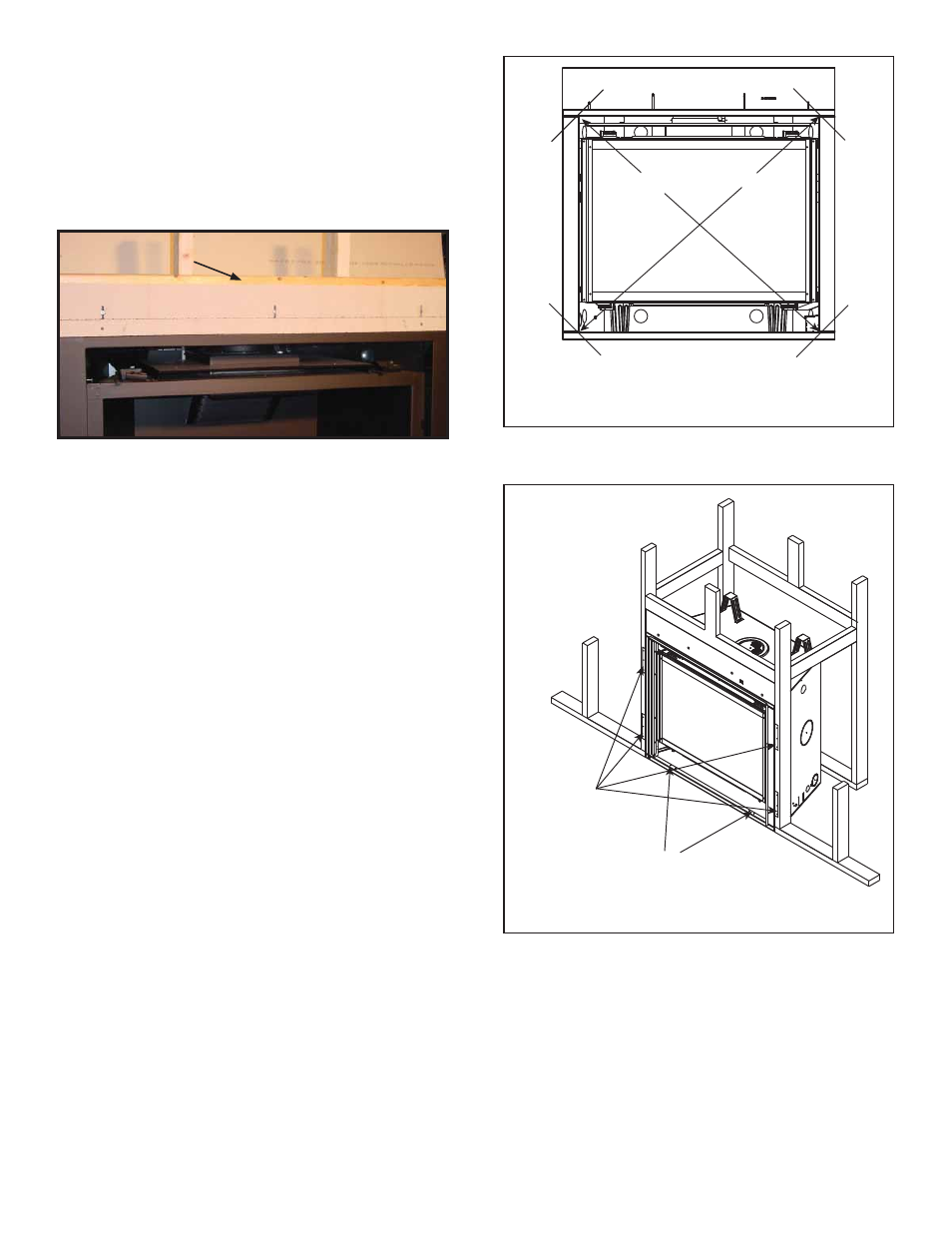 B. installing the non-combustible board, C. securing and leveling the appliance | Heat & Glo Fireplace 8000CMOD-IPI User Manual | Page 36 / 71