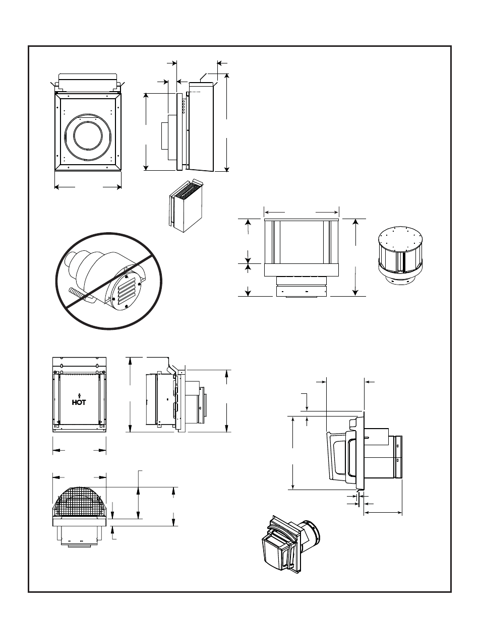 B. vent components diagrams ( continued ) | Heat & Glo Fireplace 8000CMOD-IPI User Manual | Page 63 / 71