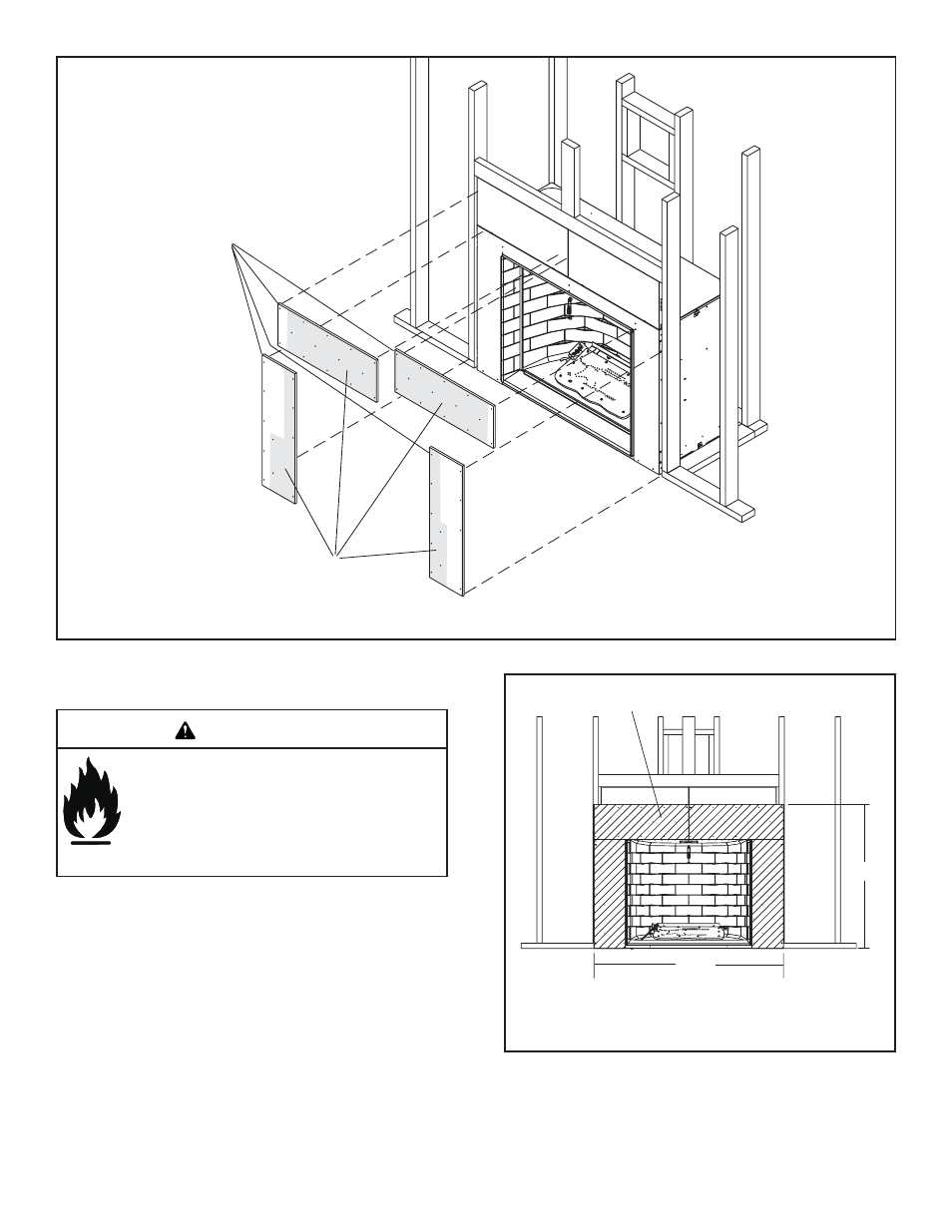 Warning, C. installing non-combustible facing material | Heat & Glo Fireplace ESCAPE 36DV User Manual | Page 22 / 60
