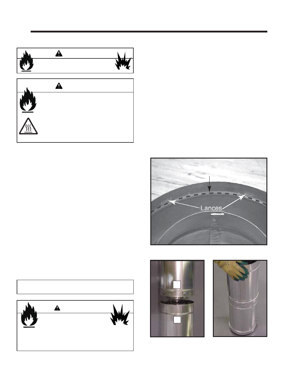 Warning, Installing vent pipe | Heat & Glo Fireplace ESCAPE 36DV User Manual | Page 23 / 60