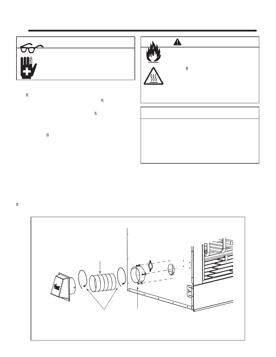 Caution, Installation of fireplace, Warning | Heat & Glo Fireplace EXCLAIM-42T-C User Manual | Page 13 / 50