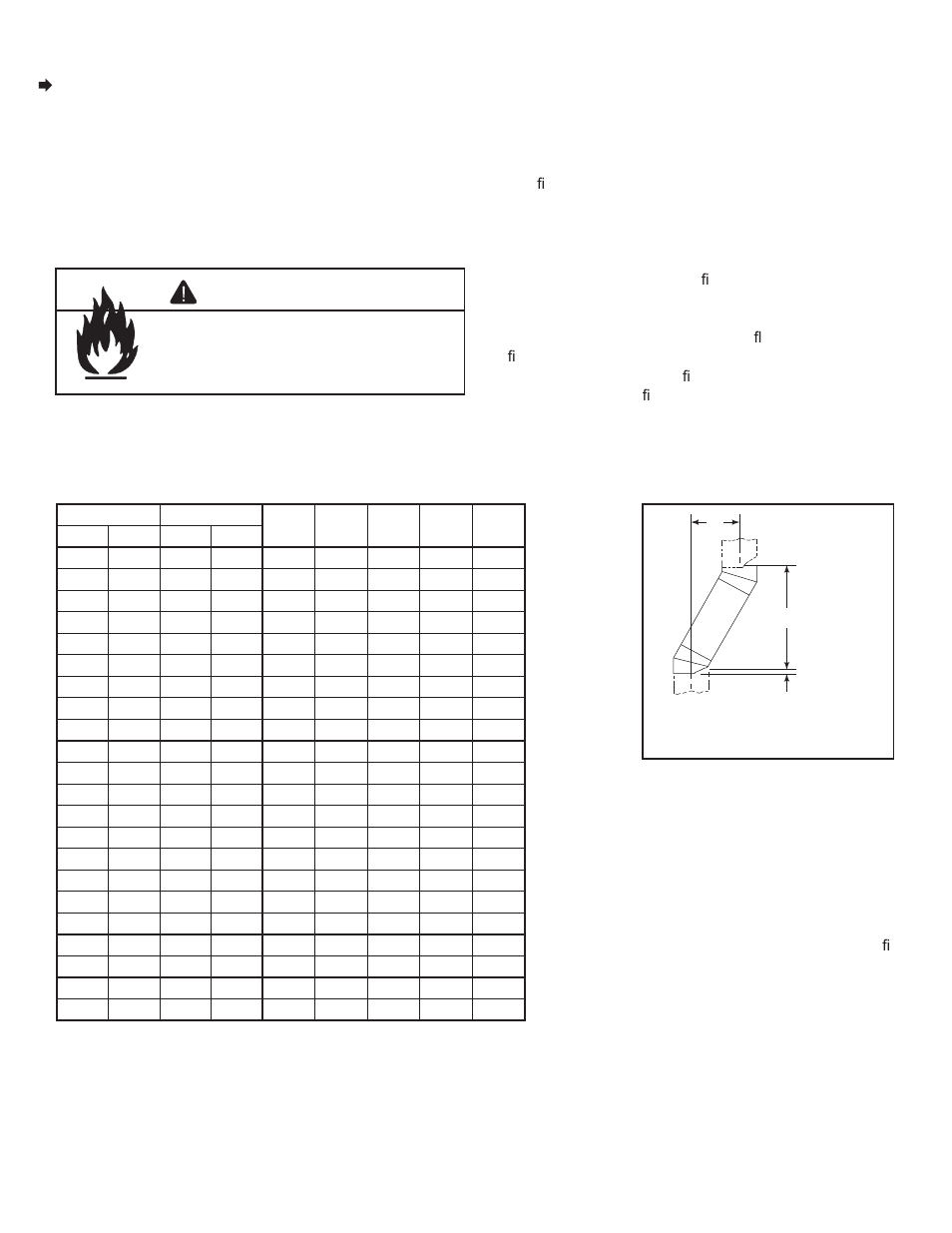 Warning, B. using offsets/returns, Table 5.2 | Heat & Glo Fireplace EXCLAIM-42T-C User Manual | Page 21 / 50