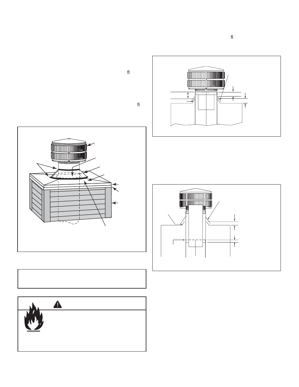 Warning, C. install the termination cap, B. chase top | Heat & Glo Fireplace EXCLAIM-42T-C User Manual | Page 25 / 50