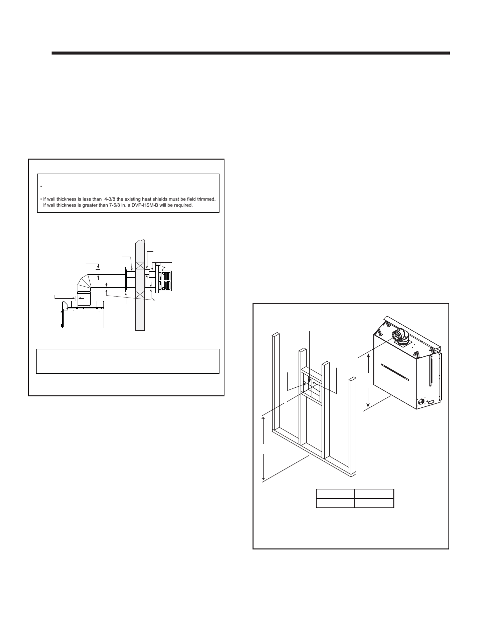 Vent clearances and framing, A. pipe clearances to combustibles, B. wall penetration framing | Heat & Glo Fireplace Heat & Glo SLR-C (COSMO) User Manual | Page 35 / 71