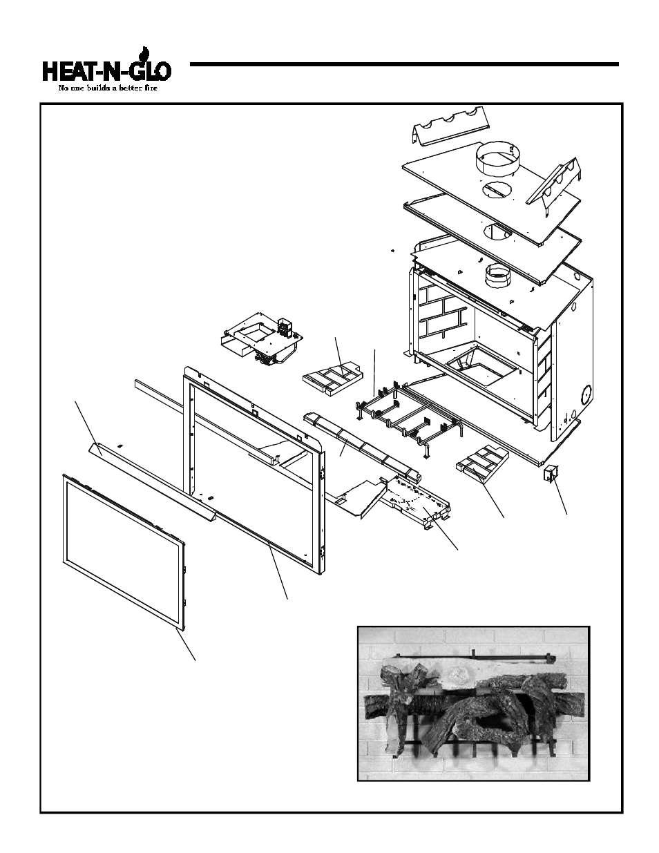 Service parts list, 8000tvd, Service parts | Heat & Glo Fireplace 8000TVD User Manual | Page 4 / 20