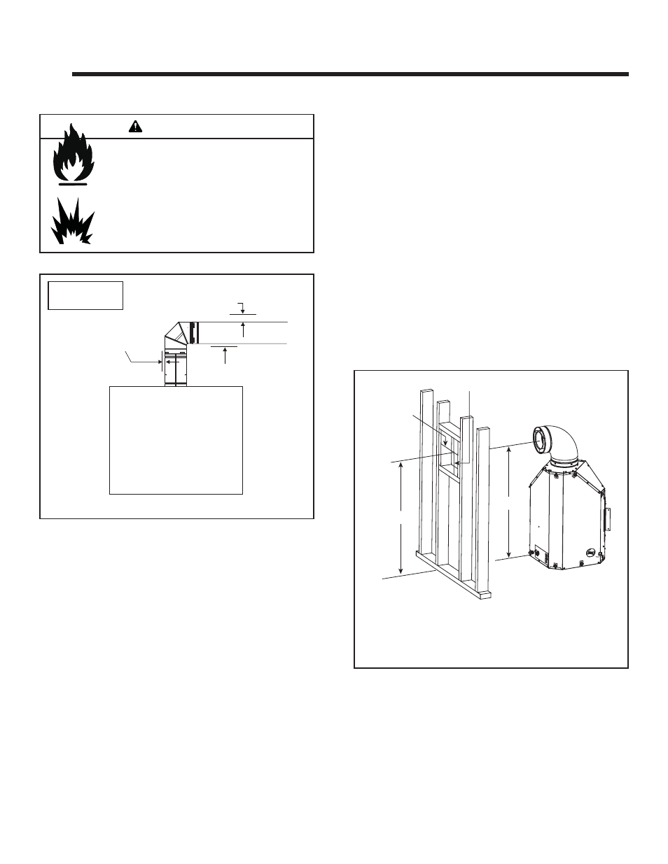 Vent clearances and framing, Warning | Heat & Glo Fireplace CRESCENT II User Manual | Page 16 / 52