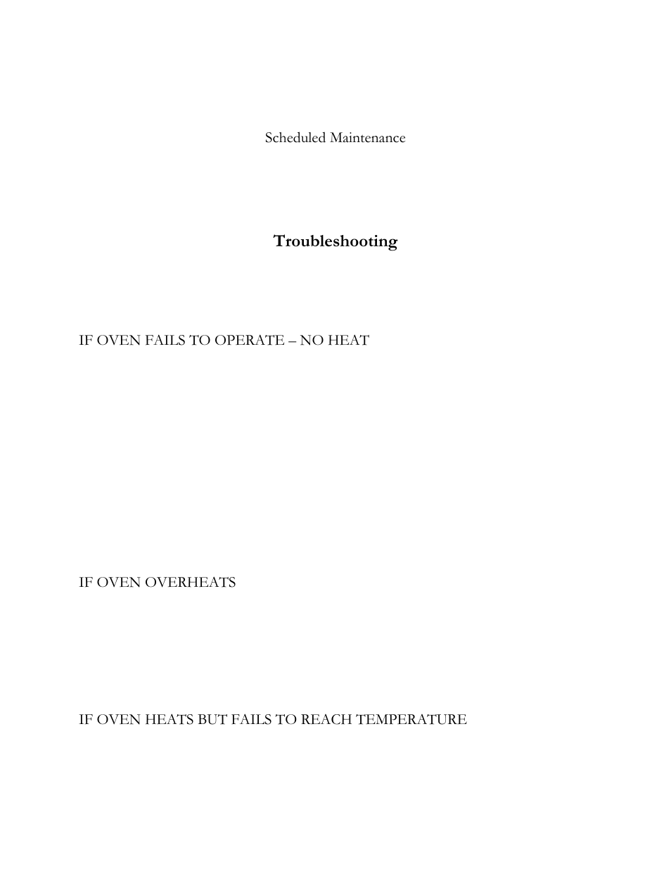 Troubleshooting, Scheduled maintenance, If oven fails to operate – no heat | If oven overheats, If oven heats but fails to reach temperature | Henkel KEEN KF-100A User Manual | Page 5 / 8