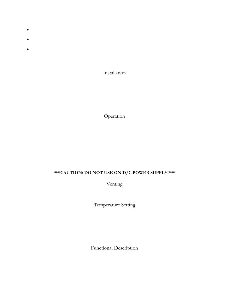 Installation, Operation, Venting | Temperature setting, Functional description | Henkel KEEN KHT-900 User Manual | Page 4 / 7