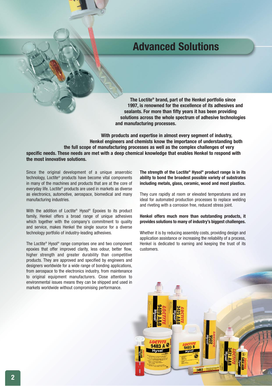 Advanced solutions | Henkel Structural Bonding Solutions User Manual | Page 2 / 24