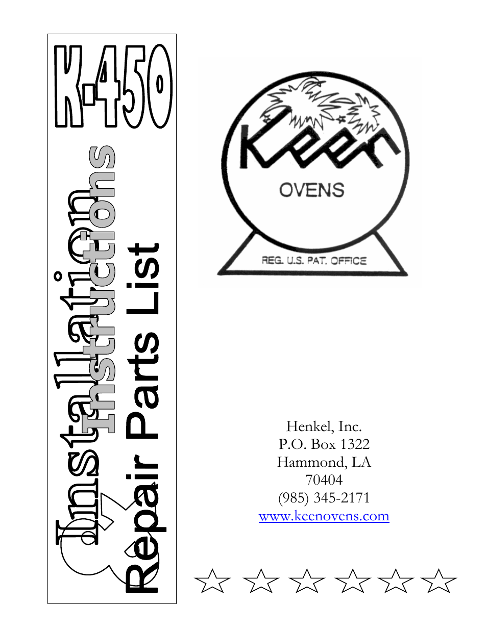 Henkel KEEN OVENS K-450 User Manual | 8 pages