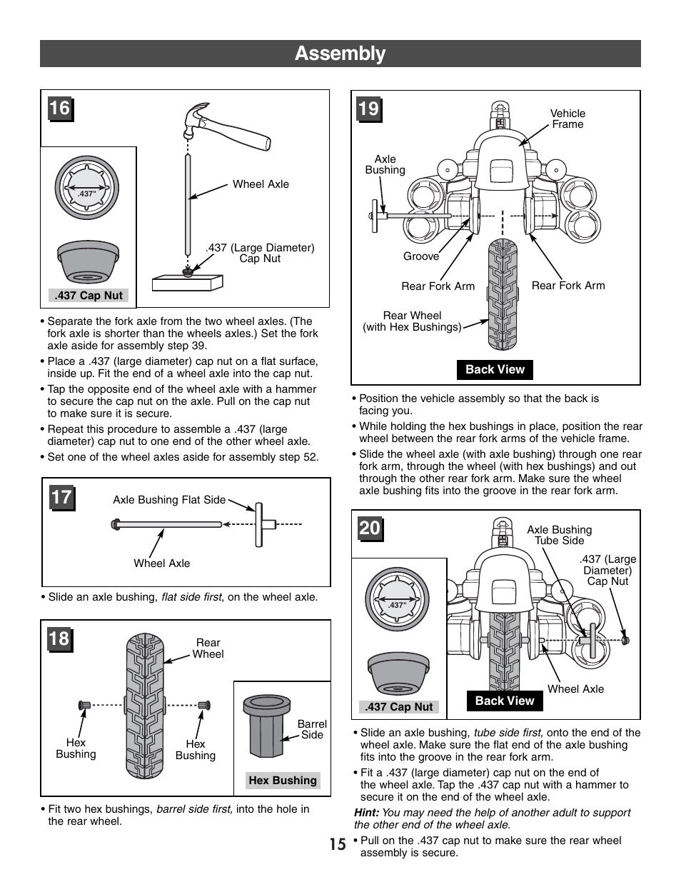 Assembly | Harley-Davidson B3160 User Manual | Page 15 / 40