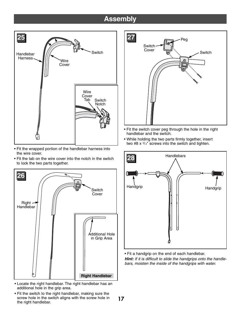 Assembly | Harley-Davidson B3160 User Manual | Page 17 / 40