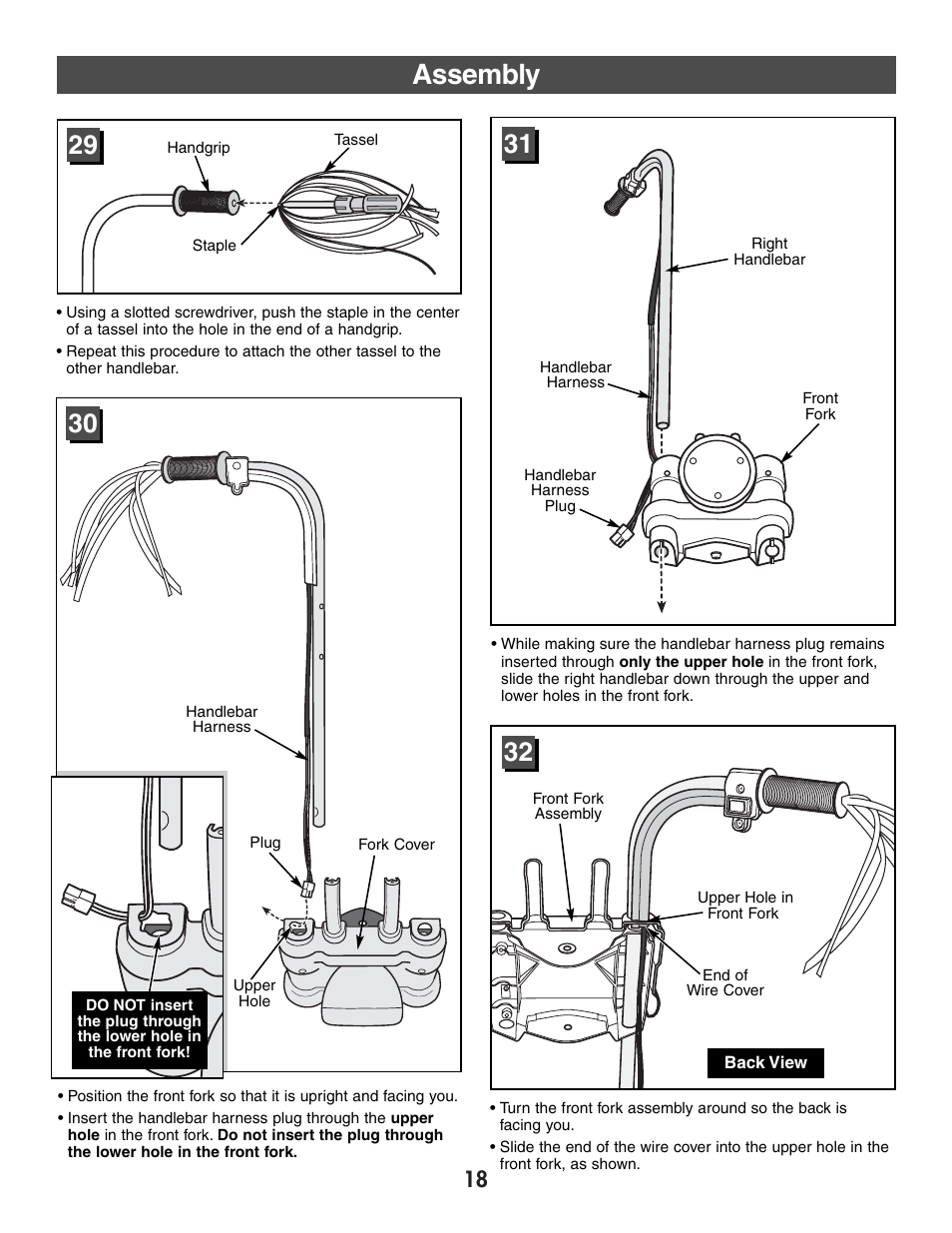 Assembly | Harley-Davidson B3160 User Manual | Page 18 / 40