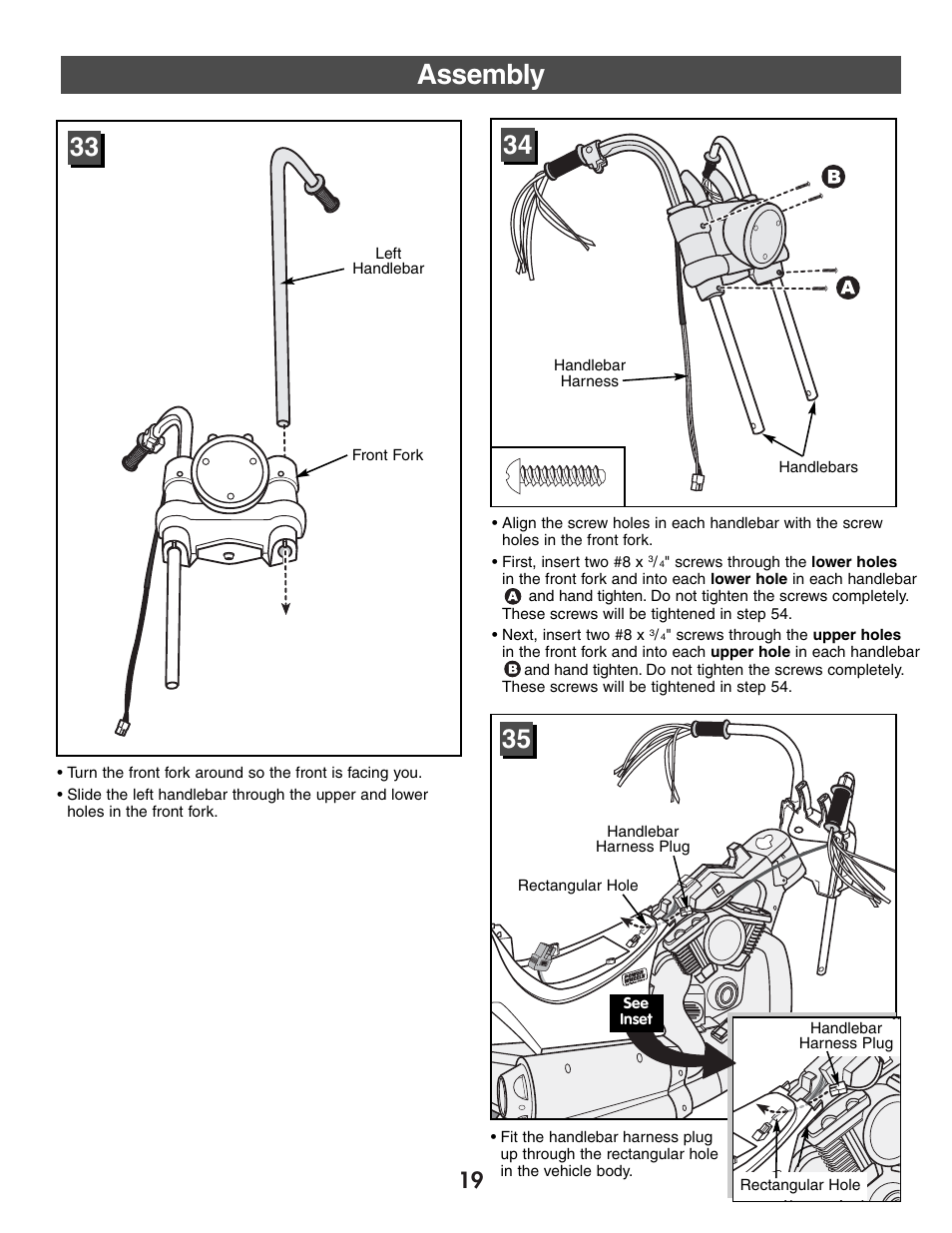 Assembly | Harley-Davidson B3160 User Manual | Page 19 / 40