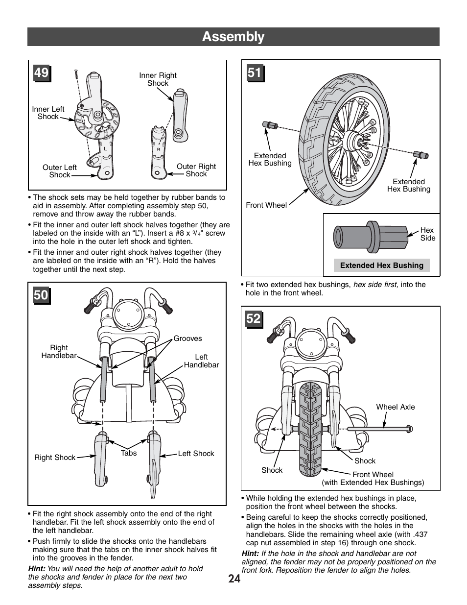 Assembly | Harley-Davidson B3160 User Manual | Page 24 / 40