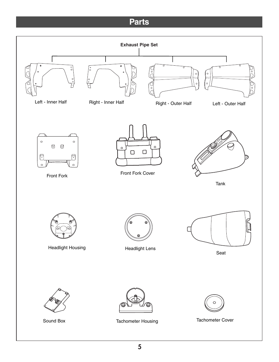 Parts | Harley-Davidson B3160 User Manual | Page 5 / 40