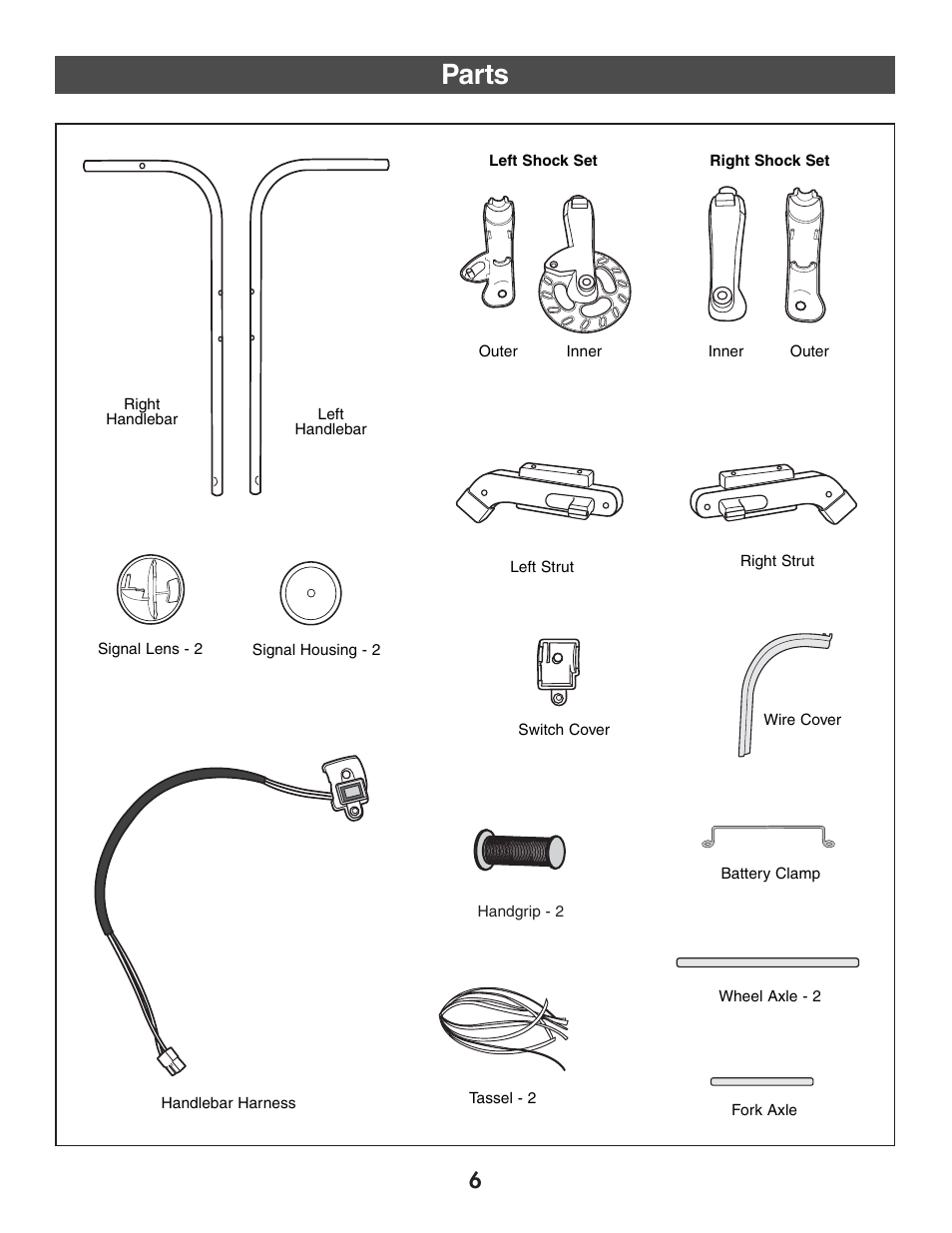 Parts | Harley-Davidson B3160 User Manual | Page 6 / 40