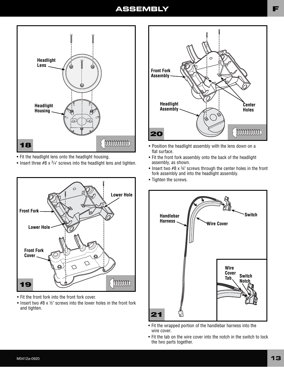 Assembly | Harley-Davidson CRUISER M0412 User Manual | Page 13 / 32