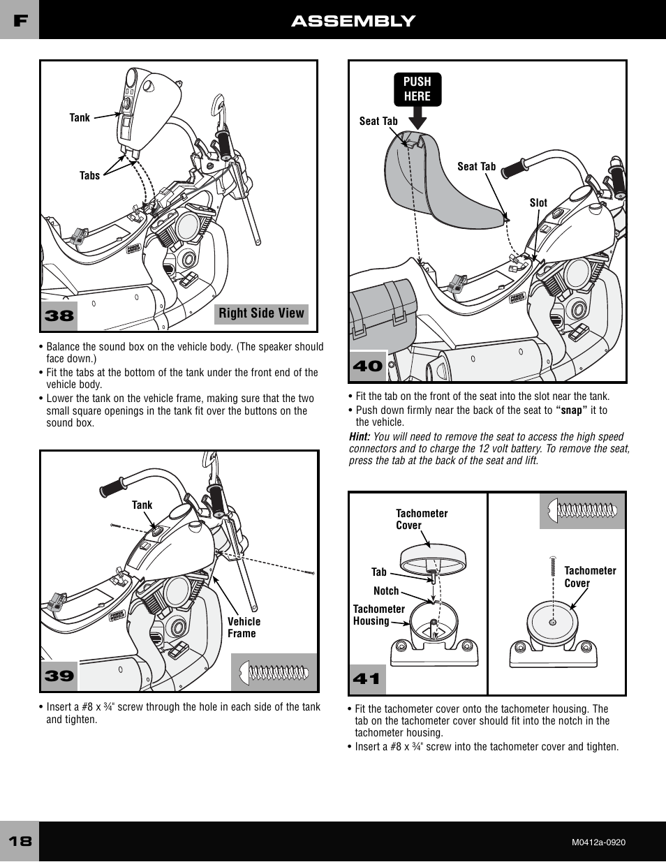 Assembly | Harley-Davidson CRUISER M0412 User Manual | Page 18 / 32