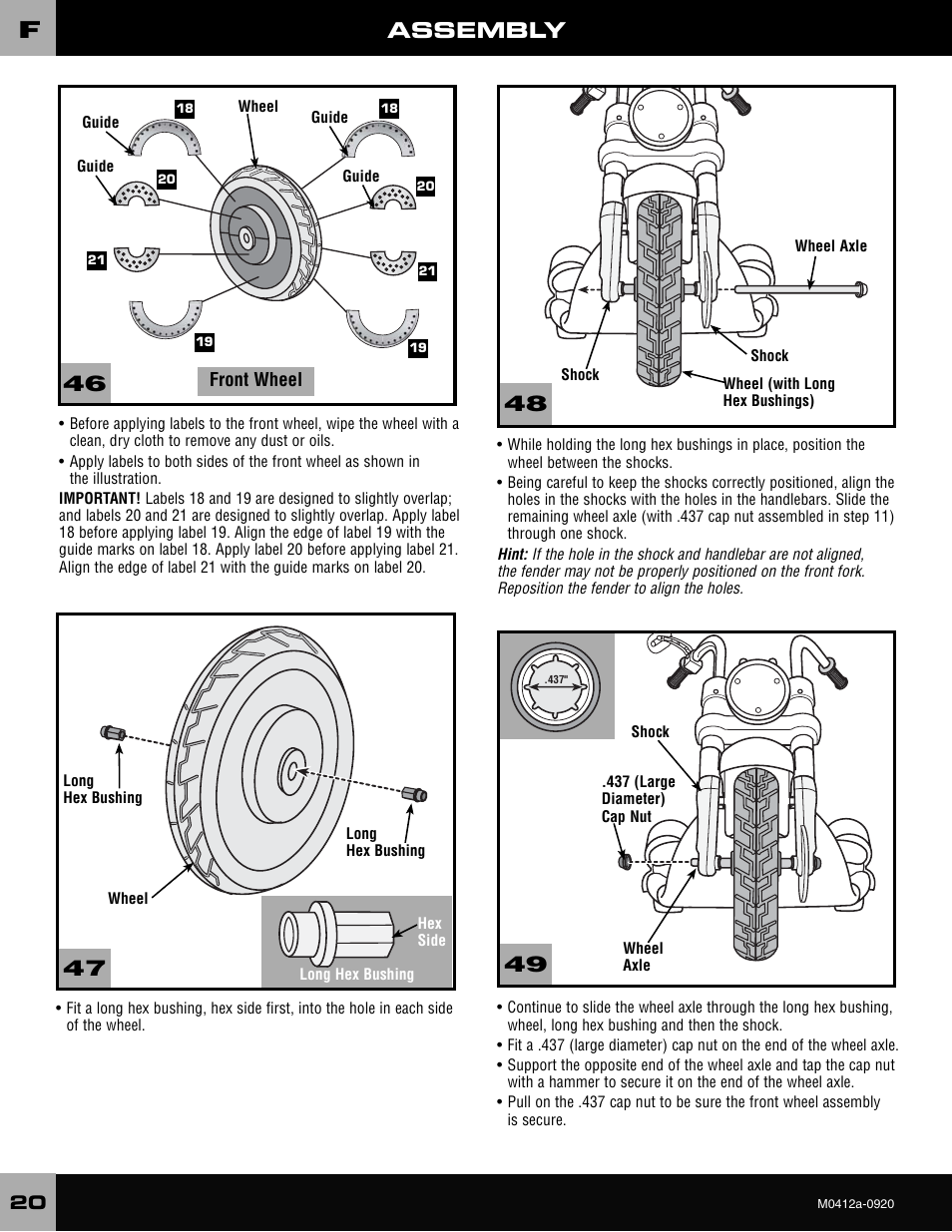 Assembly | Harley-Davidson CRUISER M0412 User Manual | Page 20 / 32