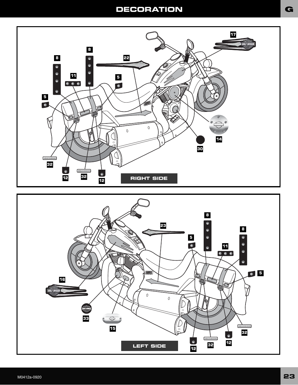 Decoration | Harley-Davidson CRUISER M0412 User Manual | Page 23 / 32