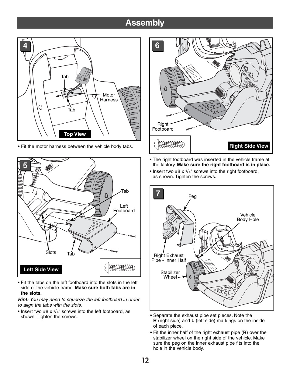 Assembly | Harley-Davidson CLASSIC CHROME H4808 User Manual | Page 12 / 39