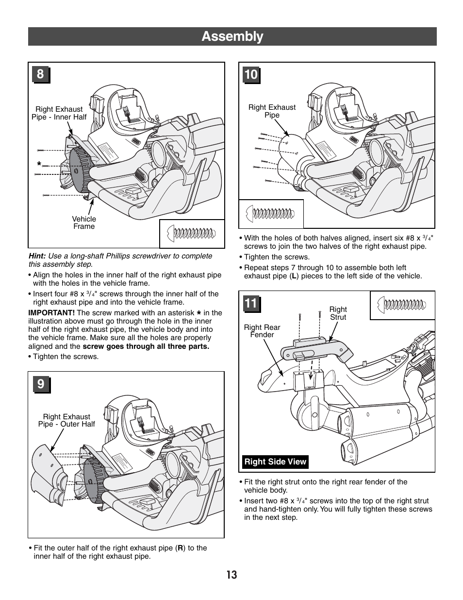 Assembly | Harley-Davidson CLASSIC CHROME H4808 User Manual | Page 13 / 39