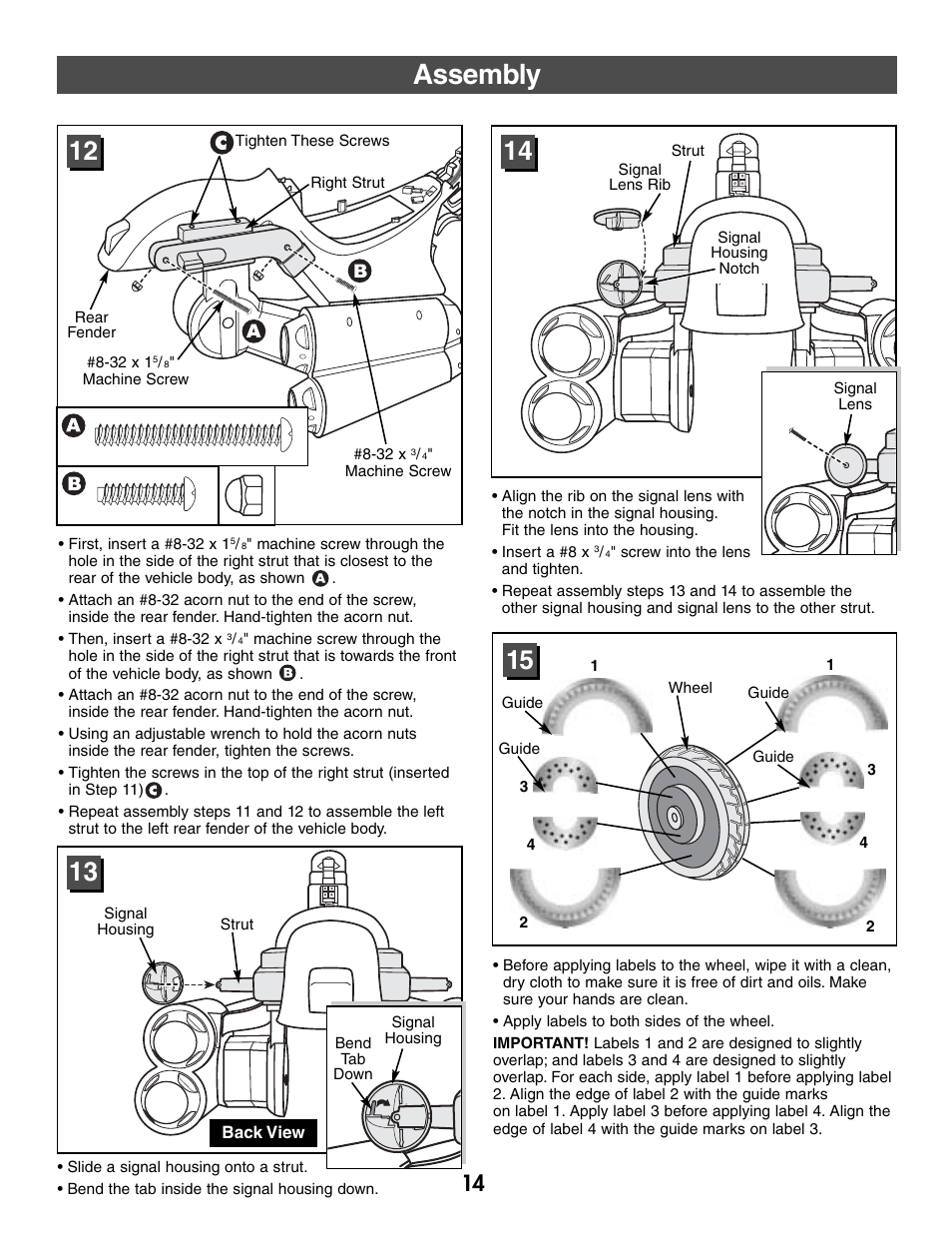 Assembly | Harley-Davidson CLASSIC CHROME H4808 User Manual | Page 14 / 39