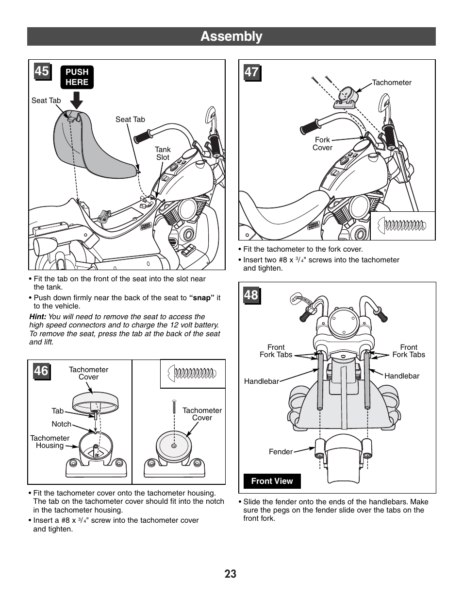 Assembly | Harley-Davidson CLASSIC CHROME H4808 User Manual | Page 23 / 39