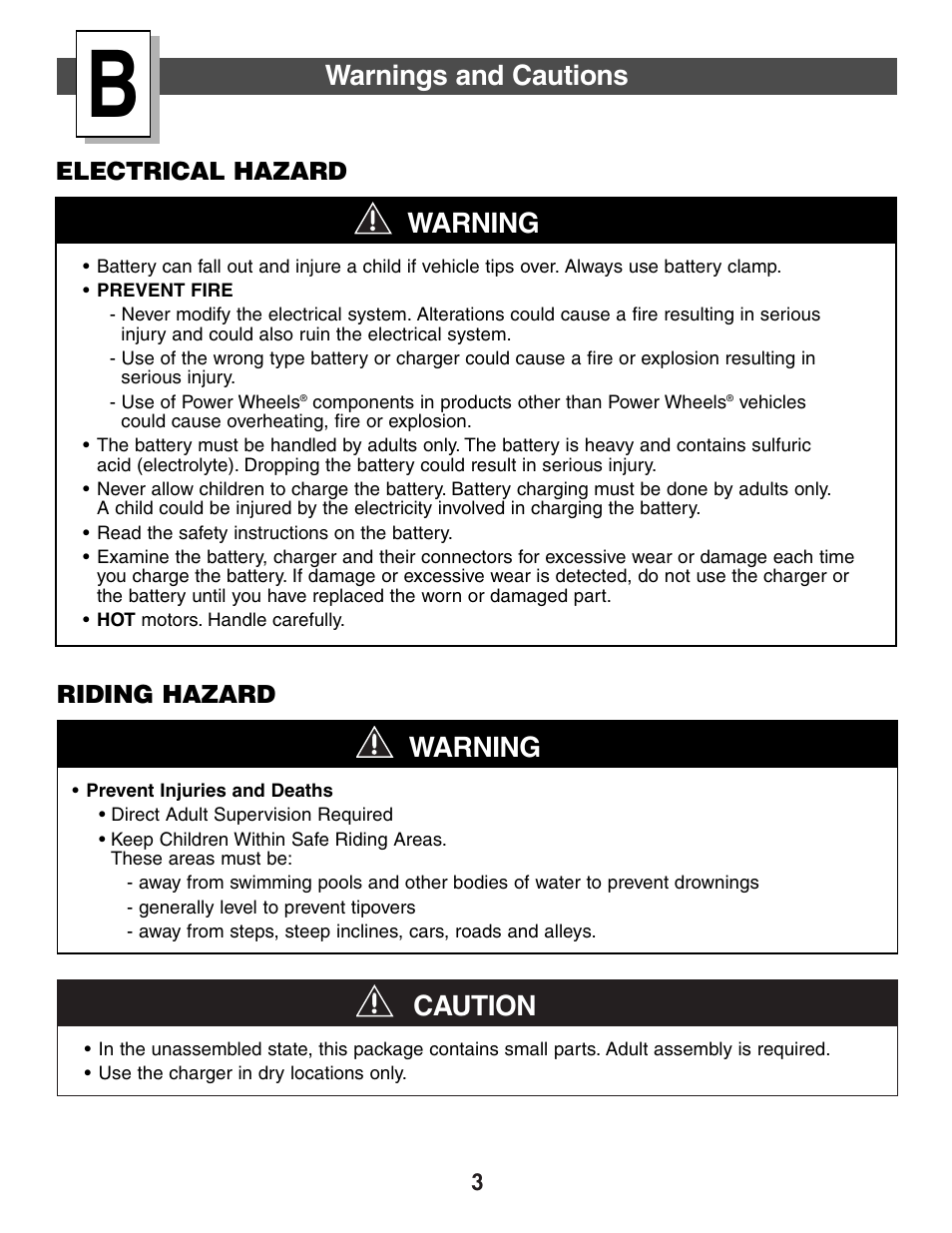 Caution, Warning, Warnings and cautions | Harley-Davidson CLASSIC CHROME H4808 User Manual | Page 3 / 39