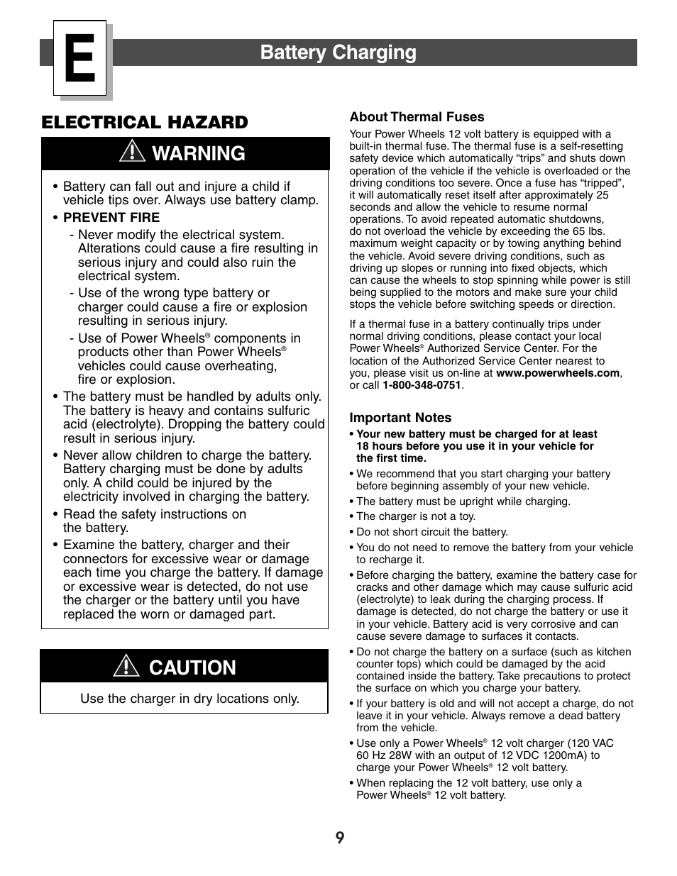 Battery charging, Caution, Warning | Electrical hazard | Harley-Davidson CLASSIC CHROME H4808 User Manual | Page 9 / 39