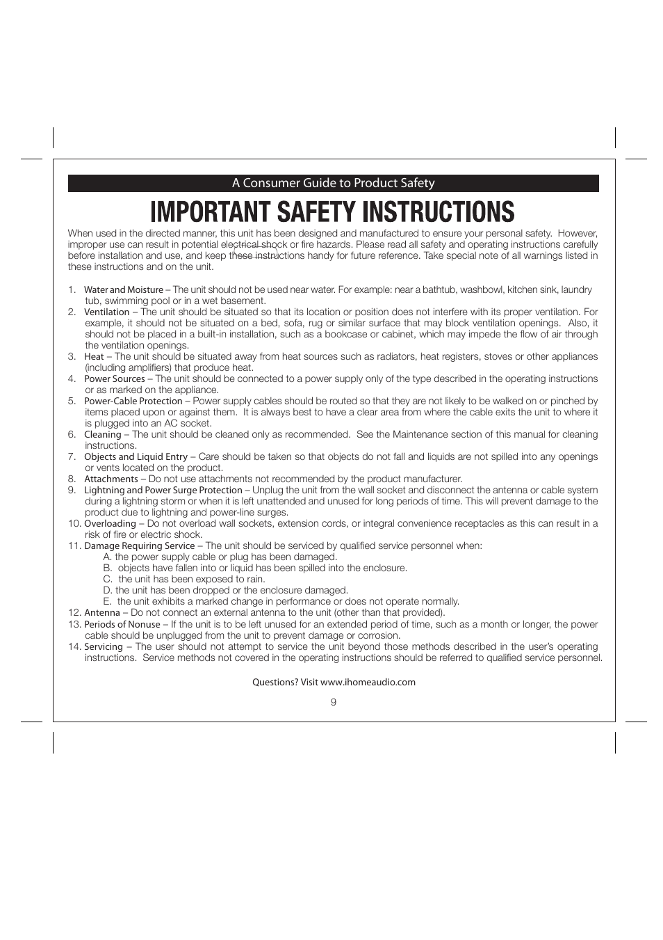 A consumer guide to product safety | Harley-Davidson HDP66 User Manual | Page 11 / 14