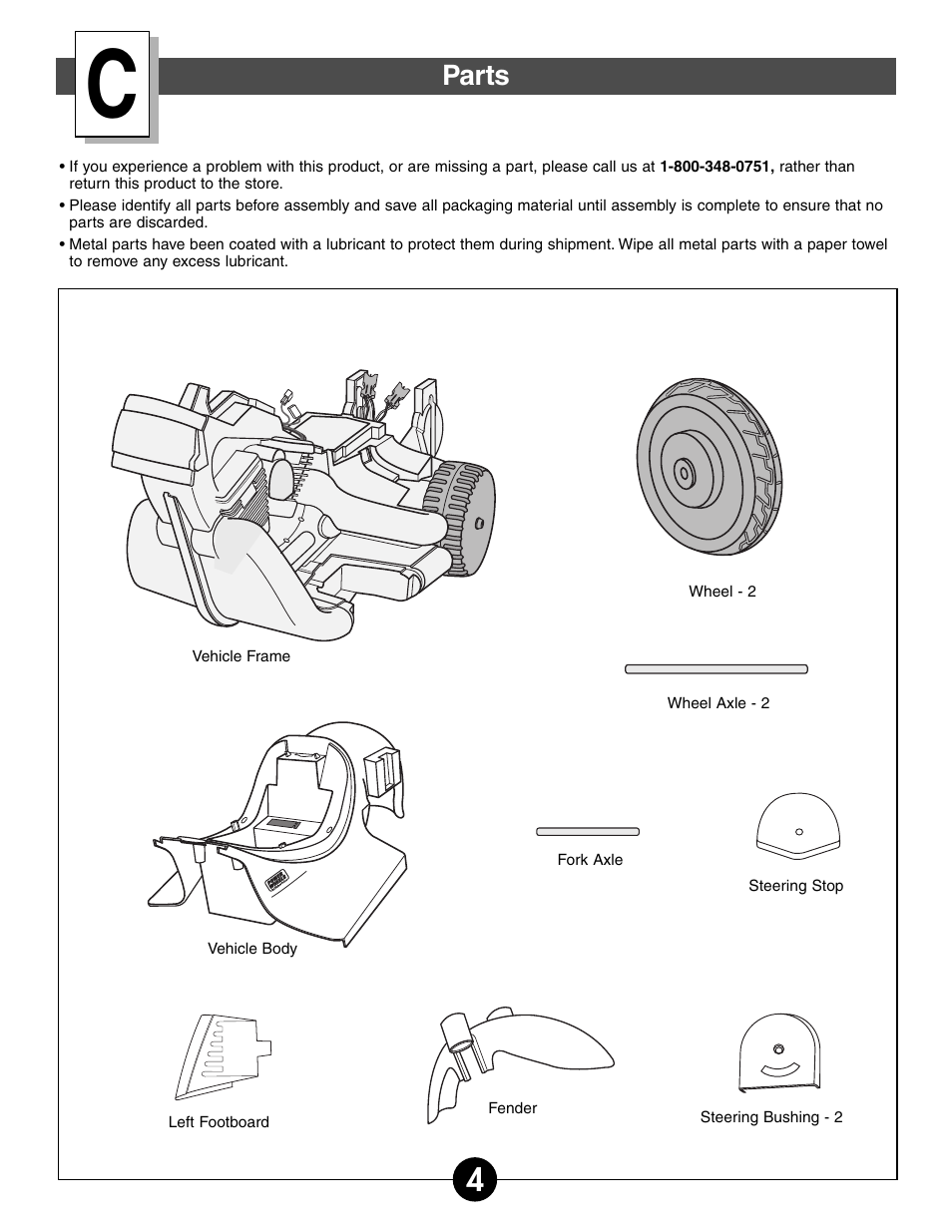 Parts | Harley-Davidson POWER WHEELS 74370 User Manual | Page 4 / 32