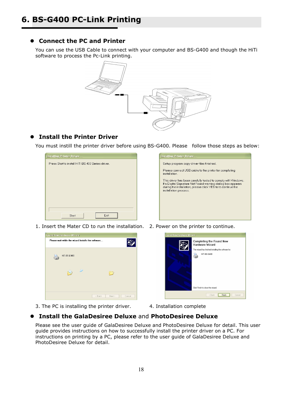 Bs-g400 pc-link printing | Hi-Touch Imaging Technologies BS-G400 User Manual | Page 19 / 22