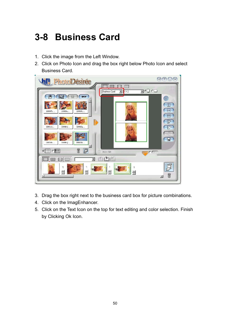 8 business card | Hi-Touch Imaging Technologies 640PS User Manual | Page 51 / 111