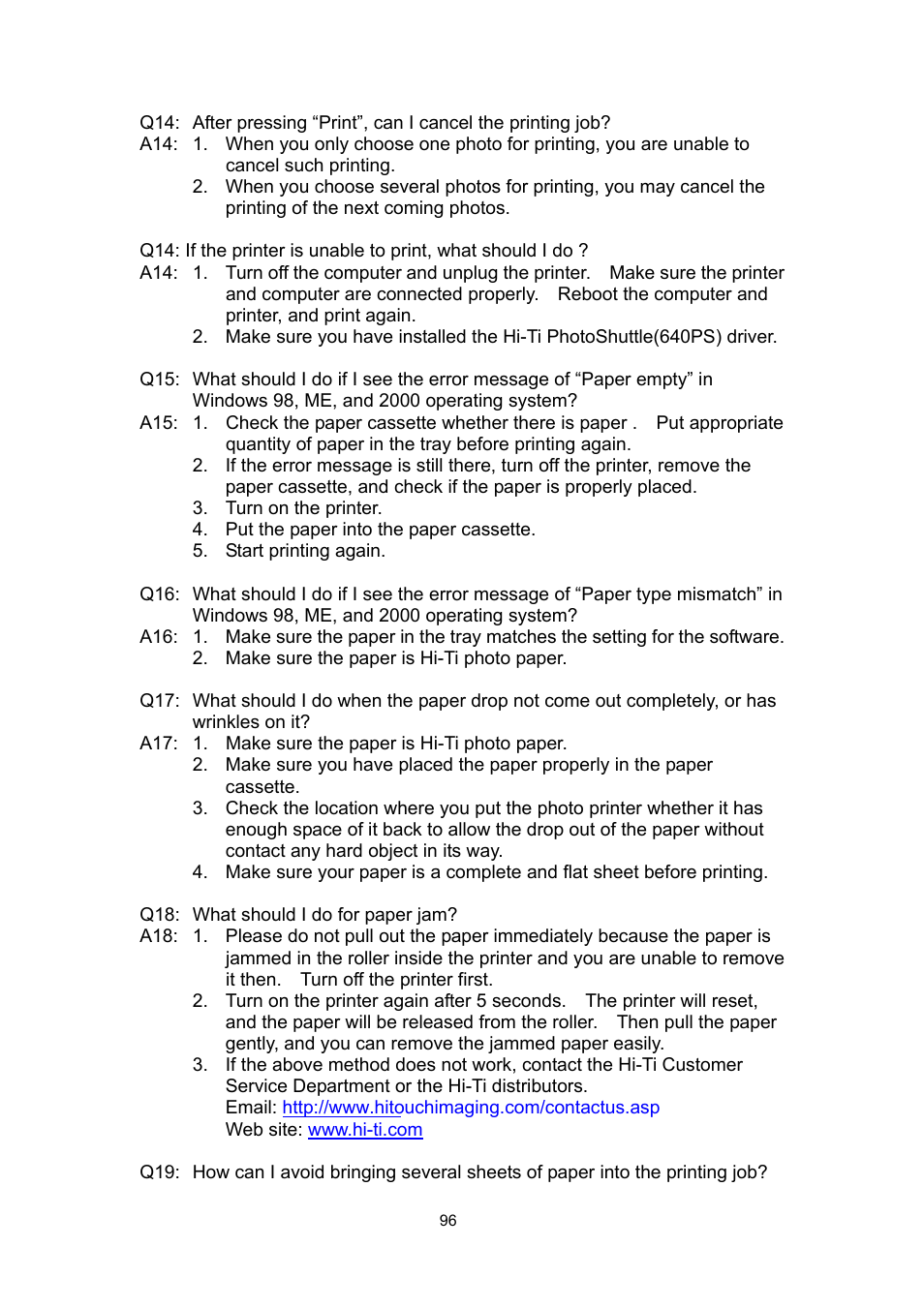 Hi-Touch Imaging Technologies 640PS User Manual | Page 97 / 111