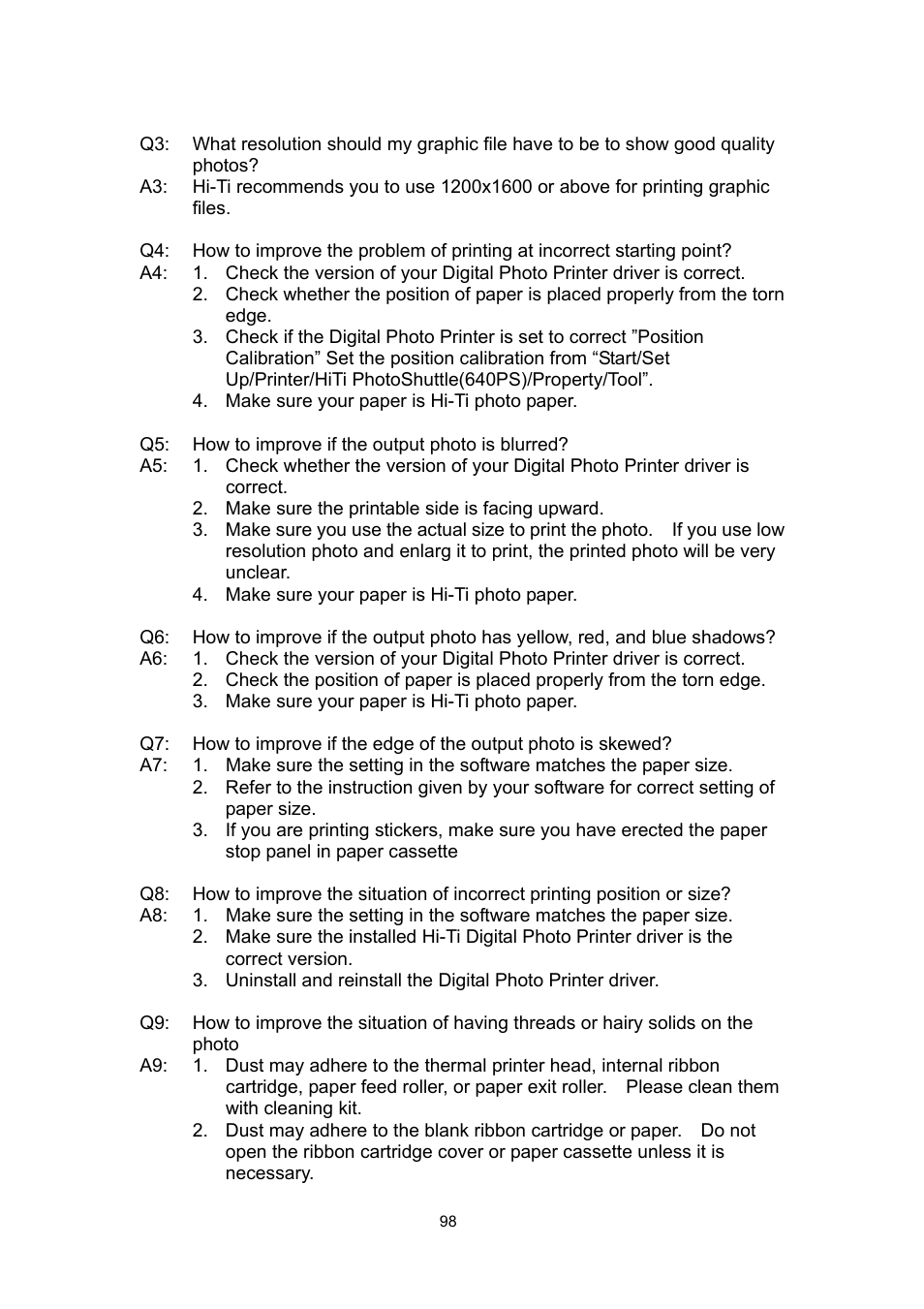 Hi-Touch Imaging Technologies 640PS User Manual | Page 99 / 111