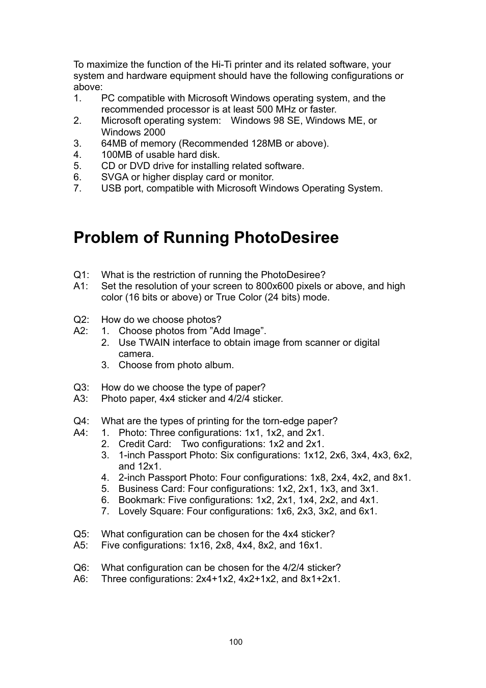 Problem of running photodesiree | Hi-Touch Imaging Technologies 630PL User Manual | Page 101 / 109