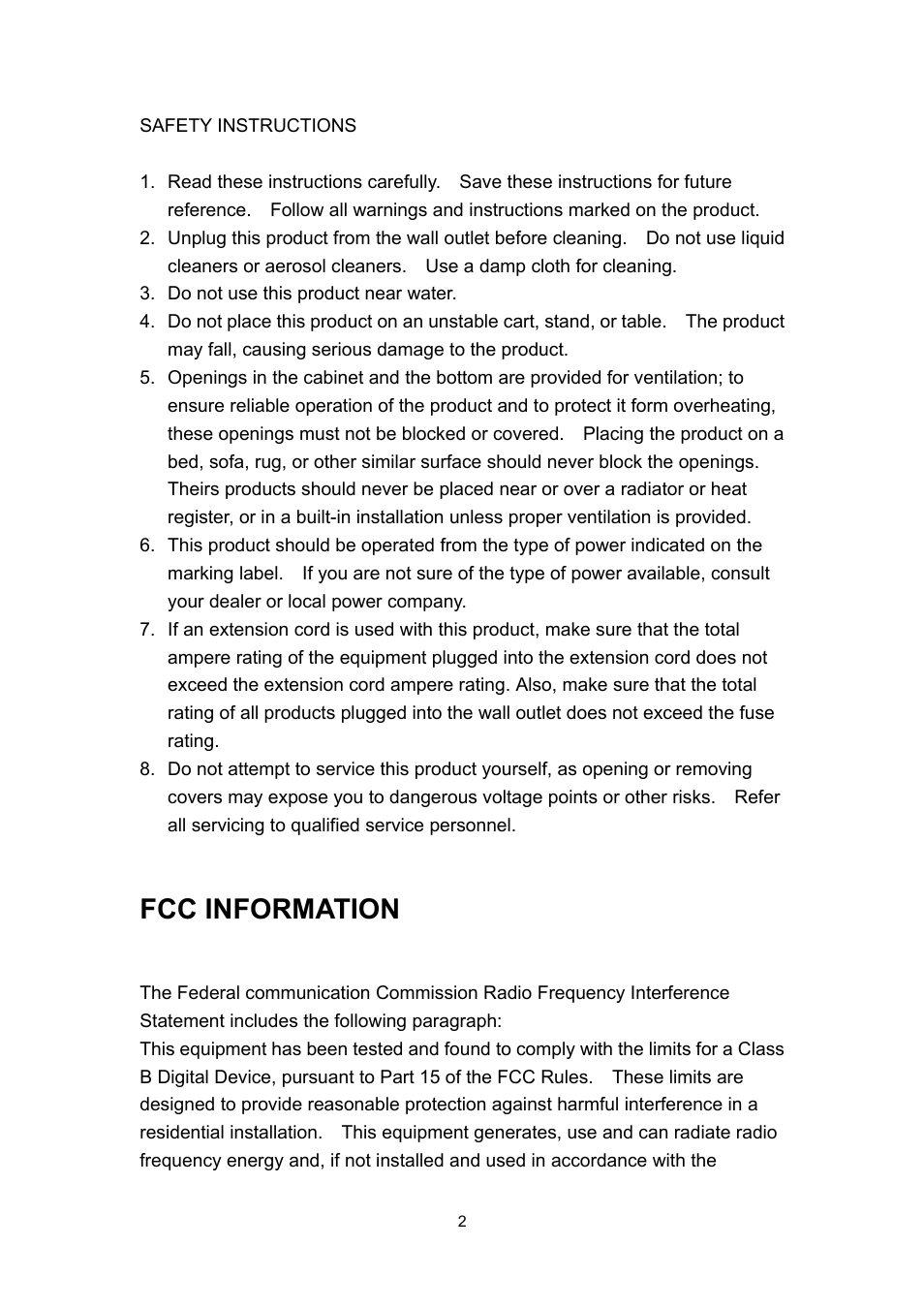 Fcc information | Hi-Touch Imaging Technologies 630PL User Manual | Page 3 / 109