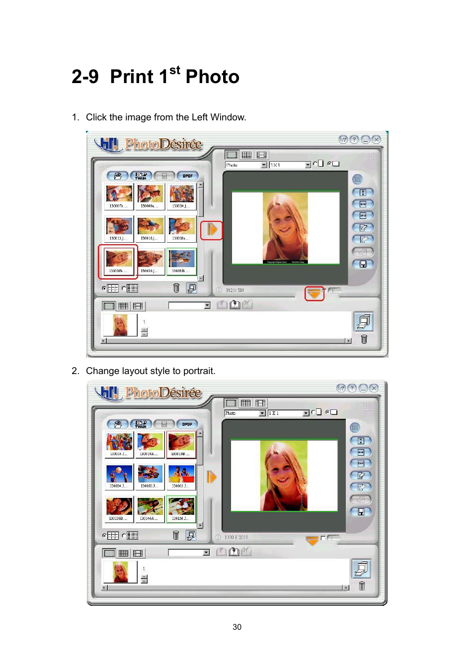 9 print 1 st photo, 9 print 1, Photo | Hi-Touch Imaging Technologies 630PL User Manual | Page 31 / 109