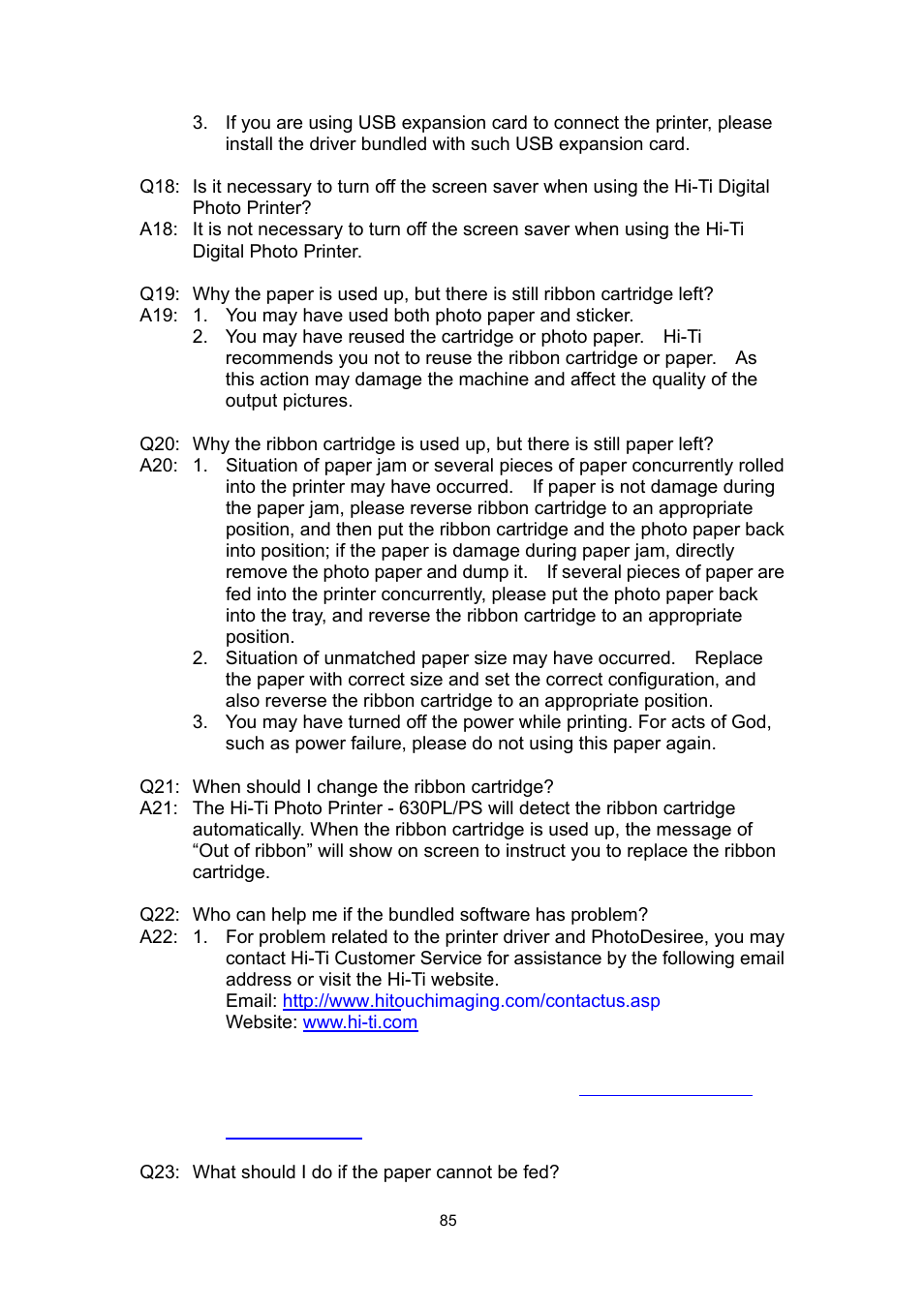 Hi-Touch Imaging Technologies 630PL User Manual | Page 86 / 109